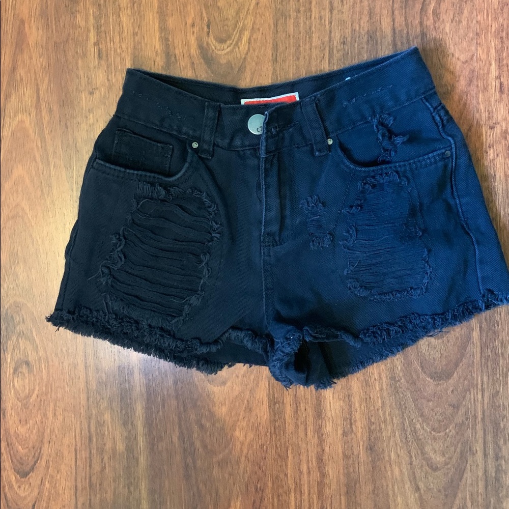 Black Jean shorts
